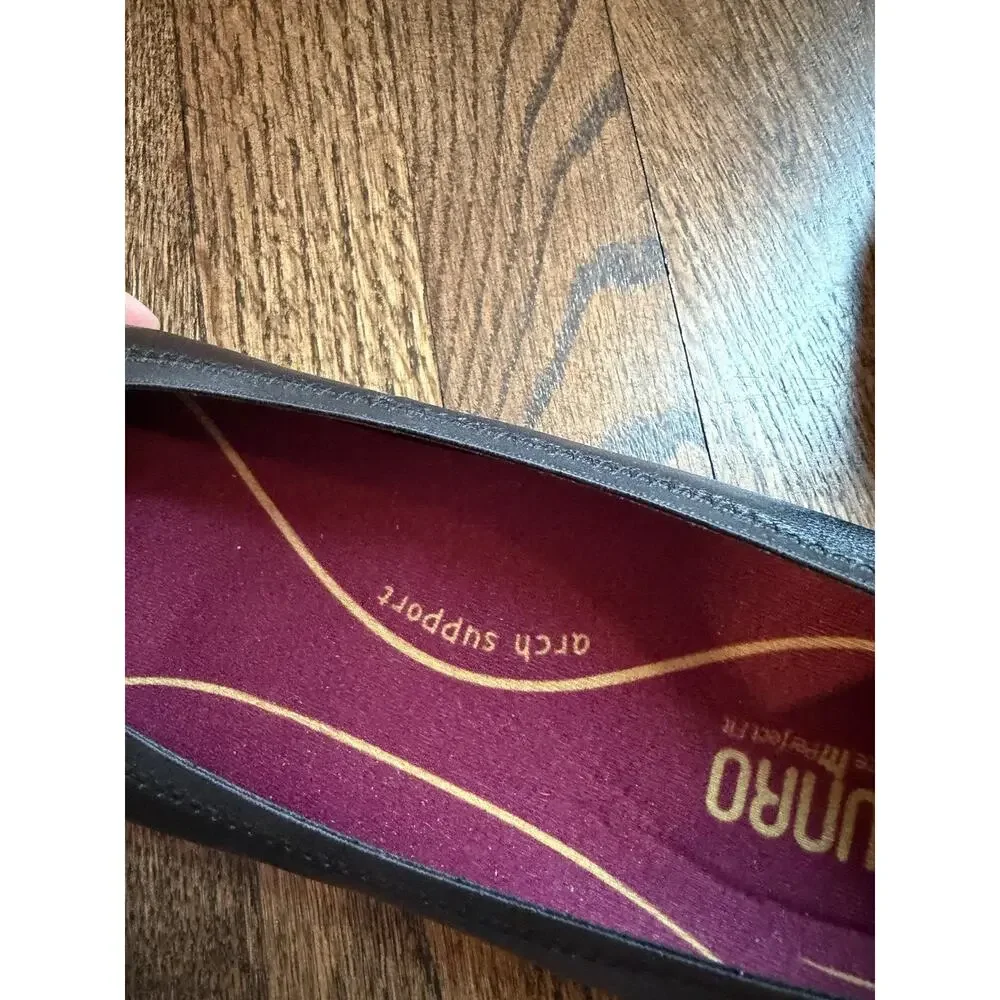Munro Mila Ballet Flats Black Leather Women's Sz 11M NEW $215